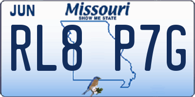 MO license plate RL8P7G