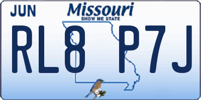 MO license plate RL8P7J