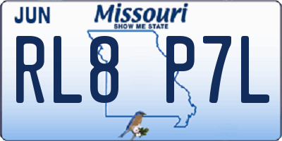 MO license plate RL8P7L