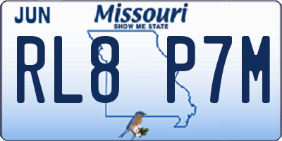 MO license plate RL8P7M