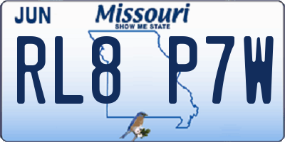 MO license plate RL8P7W