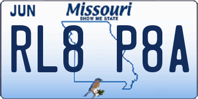 MO license plate RL8P8A