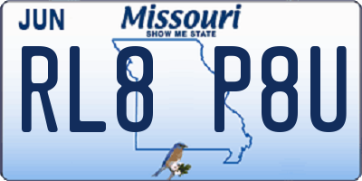 MO license plate RL8P8U