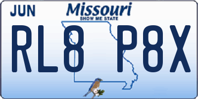 MO license plate RL8P8X