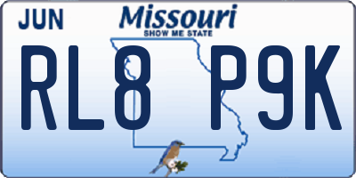 MO license plate RL8P9K