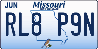 MO license plate RL8P9N