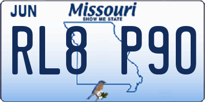 MO license plate RL8P9O