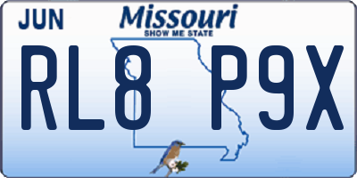 MO license plate RL8P9X