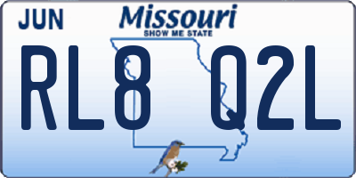 MO license plate RL8Q2L