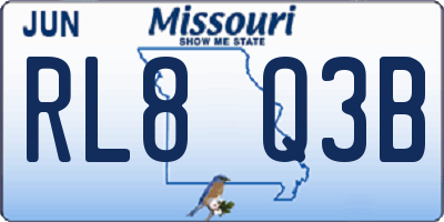MO license plate RL8Q3B