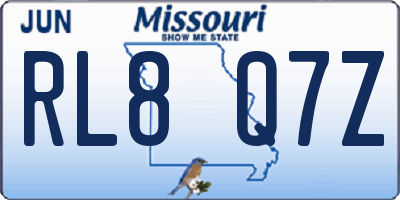MO license plate RL8Q7Z