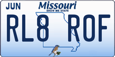 MO license plate RL8R0F
