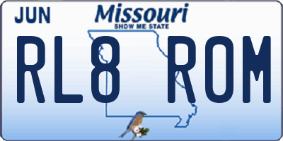 MO license plate RL8R0M