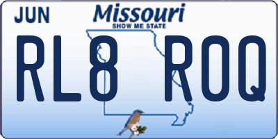 MO license plate RL8R0Q