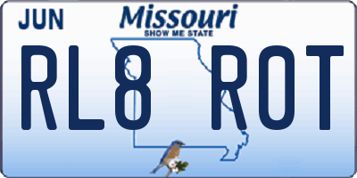 MO license plate RL8R0T