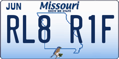 MO license plate RL8R1F