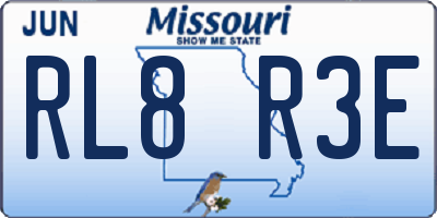 MO license plate RL8R3E
