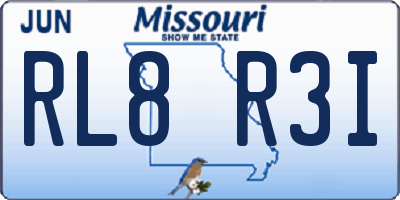 MO license plate RL8R3I
