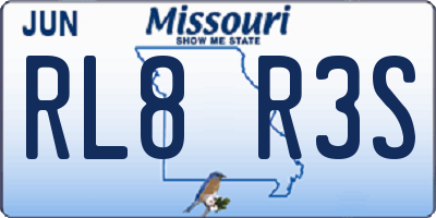 MO license plate RL8R3S