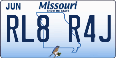 MO license plate RL8R4J