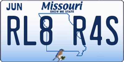 MO license plate RL8R4S
