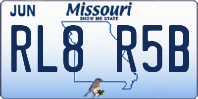 MO license plate RL8R5B