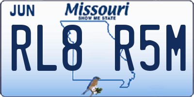 MO license plate RL8R5M
