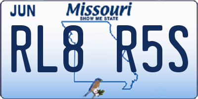 MO license plate RL8R5S