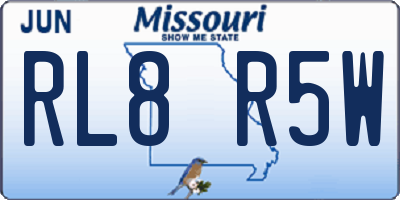 MO license plate RL8R5W