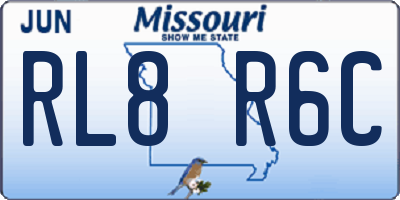 MO license plate RL8R6C
