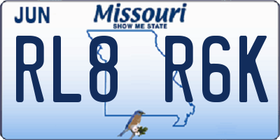 MO license plate RL8R6K