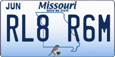 MO license plate RL8R6M