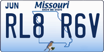 MO license plate RL8R6V