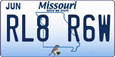 MO license plate RL8R6W