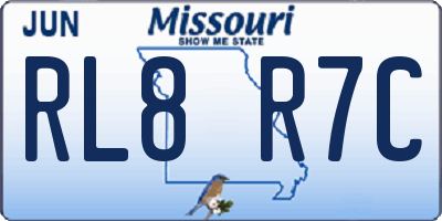 MO license plate RL8R7C