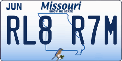 MO license plate RL8R7M