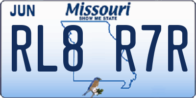 MO license plate RL8R7R