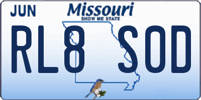 MO license plate RL8S0D
