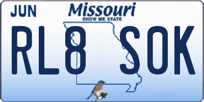 MO license plate RL8S0K