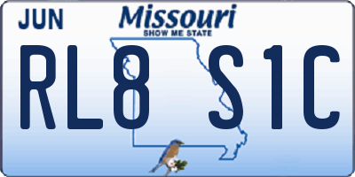 MO license plate RL8S1C