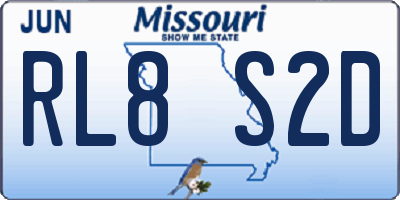 MO license plate RL8S2D