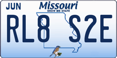 MO license plate RL8S2E