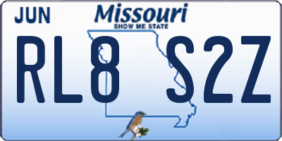 MO license plate RL8S2Z