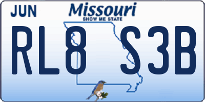 MO license plate RL8S3B