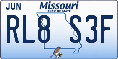 MO license plate RL8S3F