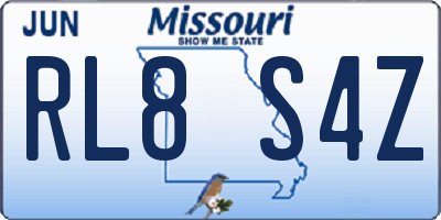MO license plate RL8S4Z