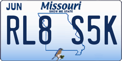 MO license plate RL8S5K