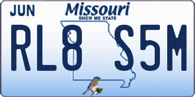 MO license plate RL8S5M