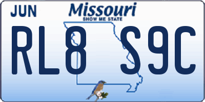 MO license plate RL8S9C