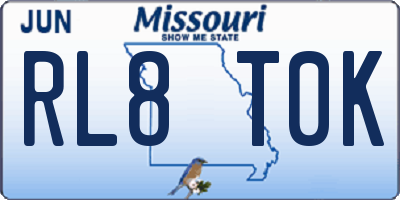 MO license plate RL8T0K